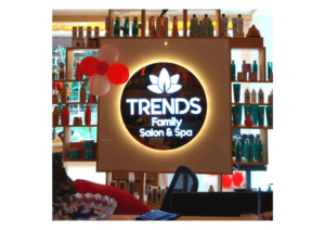 trends family spa Kira indoor lighting reception sign