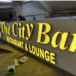 bar sign yellow