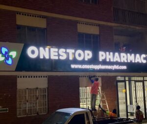pharmacy 3d signpost lighting