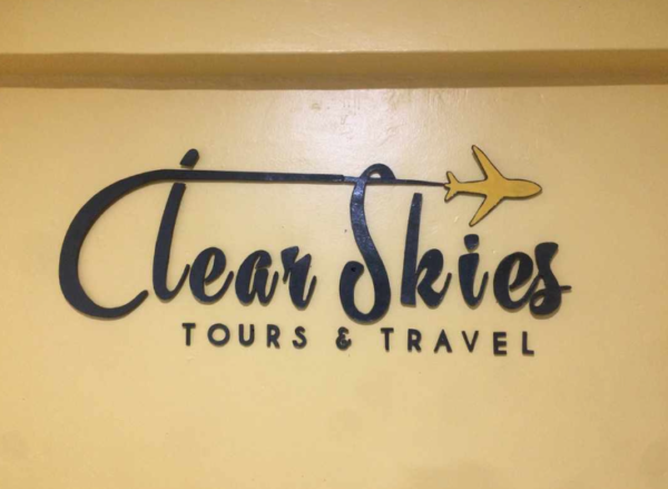 clear skies wall 2d sign