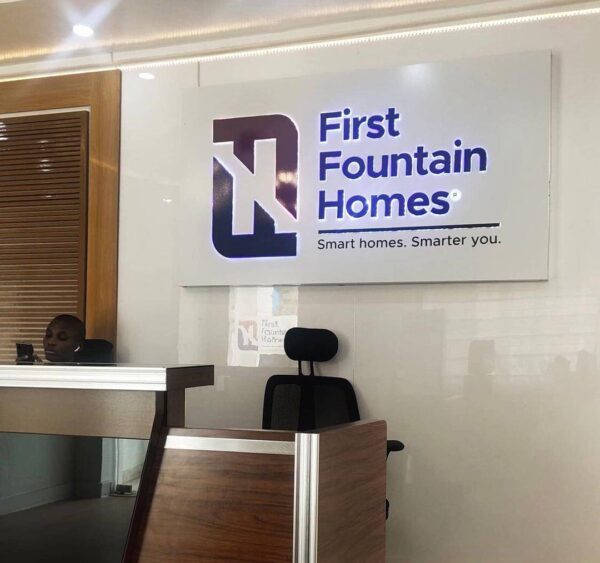 first homes bunga indoor reception sign