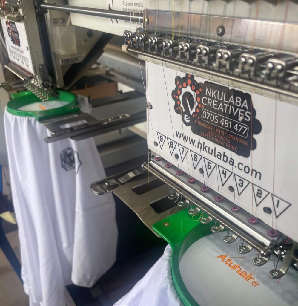 embroidery services on shitts, caps, and al clothing labeling